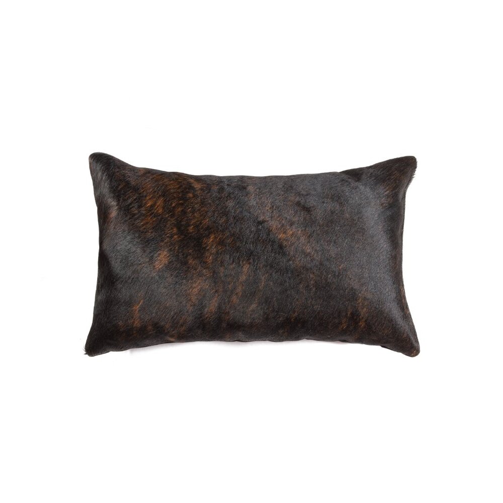 Natural Home Decor Torino Cowhide Pillow | 1-Piece | Chocolate | 12"x20"